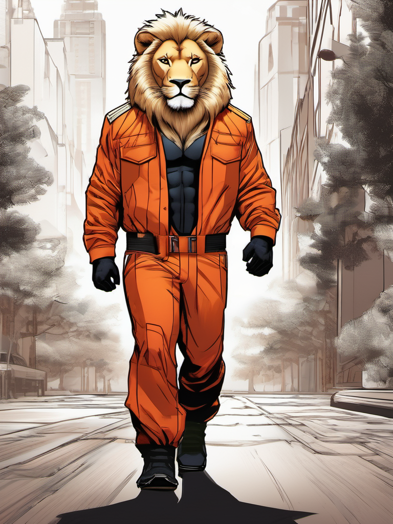 05726-2248142127-4342-realistic photo, aesthetic portrait commission of a  of a male fully furry muscular anthro albino lion in orange in full body re.png